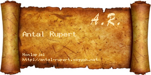 Antal Rupert névjegykártya